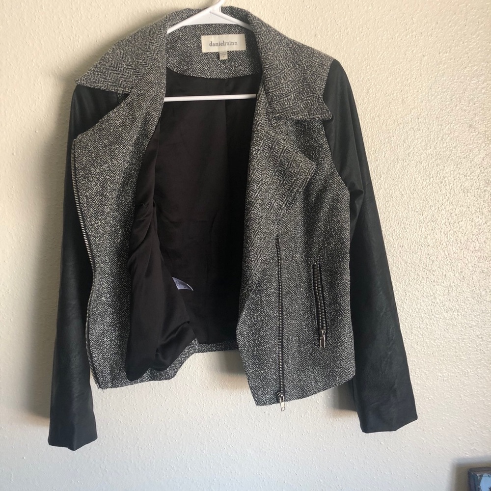 Daniel Rainn Tweed/Faux Leather Jacket